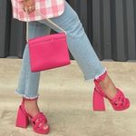 Circus by Sam Edelman Chunky Hot Pink Rope Heels Thick Platform Heel Barbie heels birthday chunky heels Photo 2