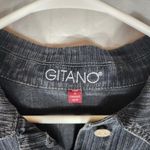 VTG 80s Black Gitano Jean Jacket 16W Denim Button Front Streetwear Size 16 Photo 2