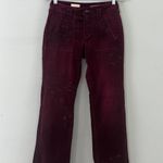 Anthropologie Pilcro The Yaya Velvet Floral Embroidered Purple Boot Cut Pants Photo 4