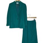 Pendleton Vintage Forest Emerald Green 2 Piece Skirt Set Wool Blazer Photo 0