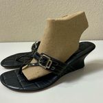 Cole Haan Buckle Strap Leather Wedge Flip Flop Style Sandals 8.5 Photo 2