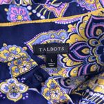 Talbots Womens Blouse Size Large Bohemian Paisley Floral Hipster Button Top Photo 8