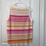 Liz Claiborne EUC Lizsport women’s orange pink white stretch knit vest top XL Photo 3