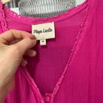 Playa Lucila eyelet maxi dress tiered embroidered gauze button down tiered hot Pink Size M Photo 4