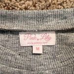 Pink Lily Gray Puff Sleeve Bodysuit Photo 4