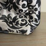 Tote Bag Silver and Black Venetian Damask Style Brocade Carryall Photo 11