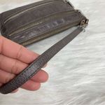 Hobo The Original Leather Zipper Baguette Mini Bag Clutch Purse Gray Photo 5