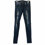 Vervet Boutique Flying Monkey Low Rise Dark Wash Distressed Skinny Jeans 25 Photo 0