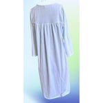 Miss Elaine Maxi Nightgown Small Blue Fleece Embroidered Flowers Lace Buttons Size undefined Photo 3