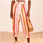 Farm Rio  Sunny Stripe Linen Pants High Rise Multi Size M Photo 11