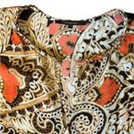 Kobi Halperin “Kayla” orange multicolor silk paisley print long sleeve blouse Photo 2