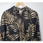 Joie  Linen Blend Black Top Sz S Black Leaf Tunic Button Shirt Oversized Photo 1