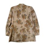 Jennifer Moore  Taupe Floral Watercolor Print  Linen Jacket Blazer Sz… Photo 2