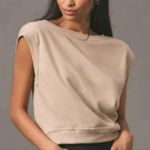 Maeve Anthropologie, New,  Tan Bow Back Balletcore Muscle Tee Shirt, Size XL Photo 2