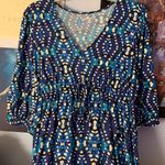 Vintage Navy Blue Maxi Dress V Neck Size L Photo 1