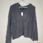 American Eagle Gray Oversized Acrylic Soft Fuzzy Hoodie Sweater Size XS Photo 0