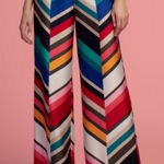 Trina Turk  Long Weekend Wide Leg Multicolor Pants size 6 Photo 0