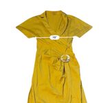 Cult Gaia  Calista Short Sleeve Faux Wrap Midi Dress‎ in Tumeric Gold Yellow Sz 2 Photo 10