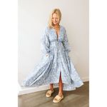 Free People  Pappiet Midi Dress in Bluebell Combo Size Small Photo 2