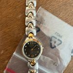 Fossil Gold and Black Watch with Heart Links Photo 2
