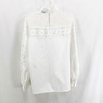 Sandro White Mock Turtle Neck Long Sleeve Lace Blouse Photo 5