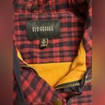 Blu Pepper  Women's Full Zip Hooded Flannel Jacket Red Plaid Top Elbow Pa… Photo 1