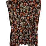 Y2K Floral Ruffle Midi Skirt Brown Plus Size 3X Long Boho Cottage Ren Fair Fairy Photo 1