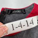 Eshakti Dress Womens 4 Knee Length Short Sleeve Pockets Spandex Red Trim Photo 2