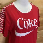 Coca-Cola  Enjoy Coke Red Unisex Checkered Sleeves T-Shirt Small Photo 1