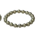 Pearl Bead Stretch Bracelet White 7" Woman' (2 Pack) Silver Photo 1