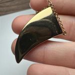 Stella & Dot  Blue Stone Horn Shape Pendant Gold Tone Chain Necklace Photo 11