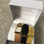 Rampage Watch Bracelet Set Gold Black Brown Straps New Photo 5