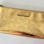 Kate Spade  Gold Zipper Travel Cosmetic Make Up Pouch Clutch Bag 7.5” Photo 0
