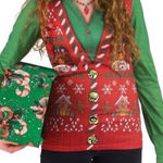 ✨FauxReal Ugly Christmas long sleeve shirt Green Size L Photo 0