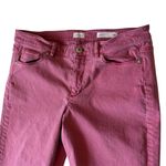 J.Jill Women’s red cropped rolled raw edge cuff mid rise denim jeans size 12 Photo 2