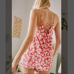 Urban Outfitters Pink coral floral print Romper Small Photo 2