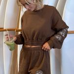 PacSun Brown Shorts And Cropped Sweater Set Photo 0