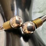 Vintage Taxco Mexico 925 Sterling Silver Hinged Bangle Bracelet – Bold Ball Bypa Photo 3