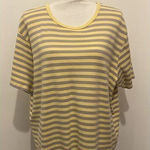 Savvy Sport  Top Short Sleeve Stripe Pullover Yellow Size‎ 2X Woman's Gray Photo 0