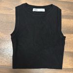 ZARA  Black Fitted Sleeveless Crop Tank Top Photo 5