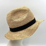 J. Crew Raffia Straw Crochet Brim Hat F1722 Packable Vegan Tan Photo 1