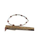 Vintage 1970s twist White, Red and Gold Plastic Necklace Photo 3