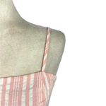 AQUA Pink Striped Maxi Sleeveless Spaghetti Straps Long Dress 100% Cotton Small Photo 4