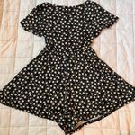 Urban Outfitters Black w/ White & Yellow Floral Details Short Sleeved Romper -XS Photo 1