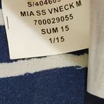 Banana Republic  Striped Midi Dress V-Neck Curved  Hem Pockets Navy White‎ Photo 8