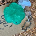 Handmade  Beautiful Beacon Resin Green and Silver Star Paw Purse Charm Key Chain Photo 2