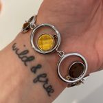 Lia Sophia Lía Sophia Women’s Bracelet Silver-Tone Circles Brown Yellow Gemstones Metallic Photo 1