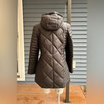 Fossil Andrew Marc Womens Brown Quilted Down Filled Hooded Mid Length Puffer Coat~L~ Photo 5