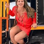 prAna [] Red Embroidered Lahela Coverup Tunic Mini Dress Long Sleeves Sz Medium M Photo 12