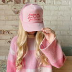 GRACE LILLY You Look Like You Love Me Trucker Hat Pink Photo 0
